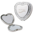 Silver Heart Compact Mirror